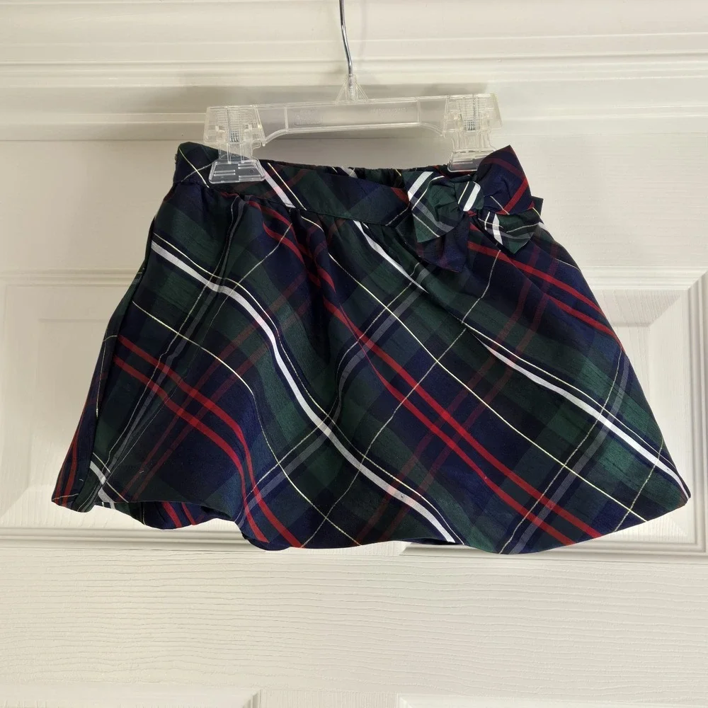 Gymboree Girl's Navy‎ Plaid Lined Skirt size 3T With Bloomers New With Tags